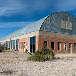 UNITED STATES - MARCH 22: Headquarters building of the Chinati Foundation, or La Fundacion Chinati, a contemporary art museum in Marfa, a surprisingly sophisticated town in the Texas high desert that has cultivated a reputation as a center of the art (Photo by Carol M. Highsmith/Buyenlarge/Getty Images)